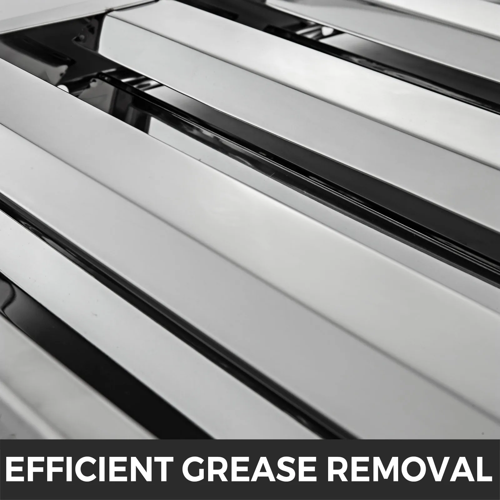 close-up of VEVOR hood filters with polished metallic finish for efficient grease removal.